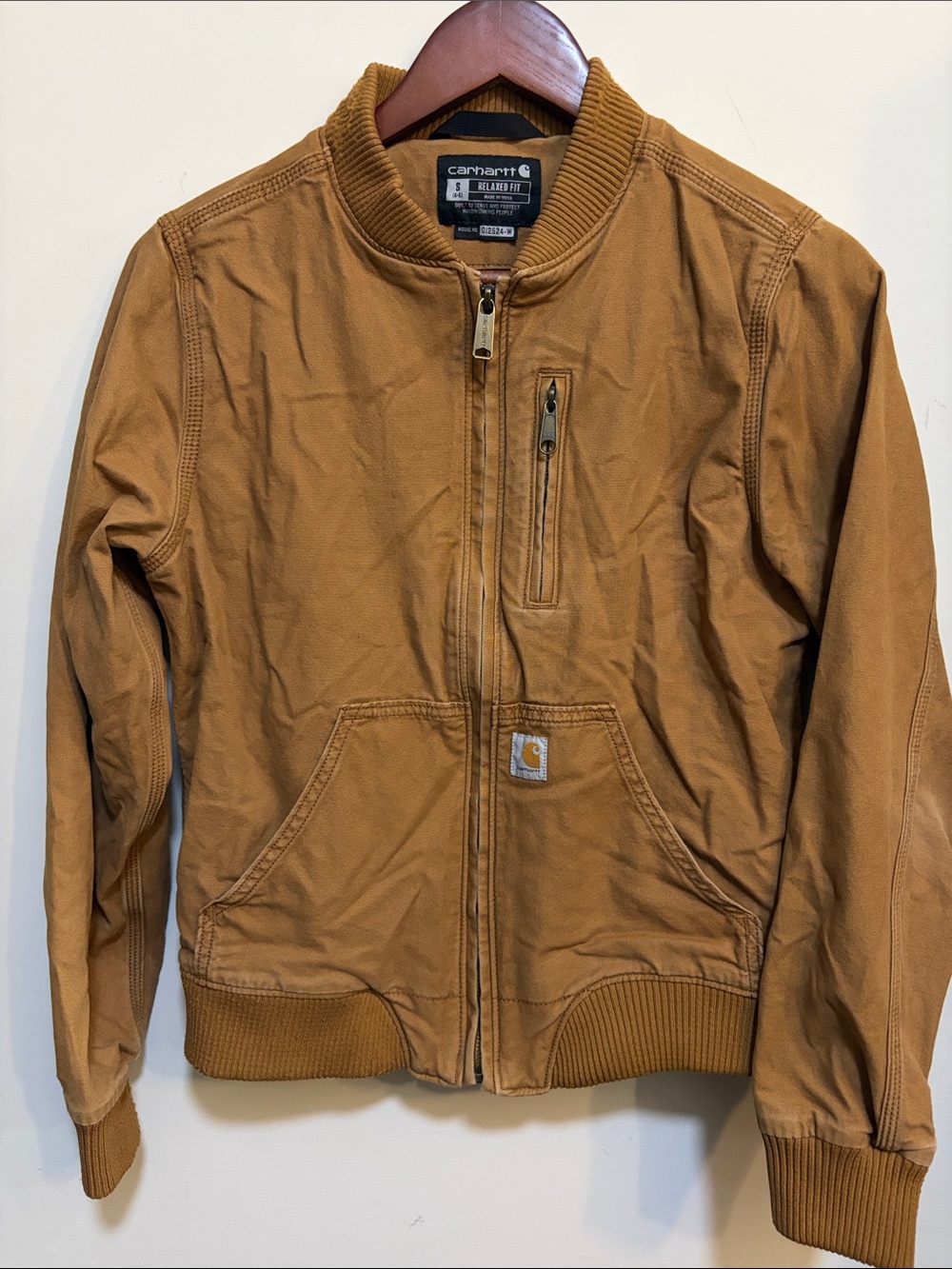 Carhartt Crawford Bomber Jacket Women’s Small (Fits XS/S) Brown OJ2524-W
